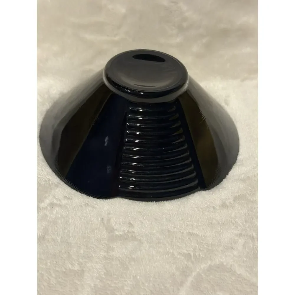 Pittl Vetro Vtg Black Glass Bowl Hand Blown Made In Italy Candy Dish Sleek Chic